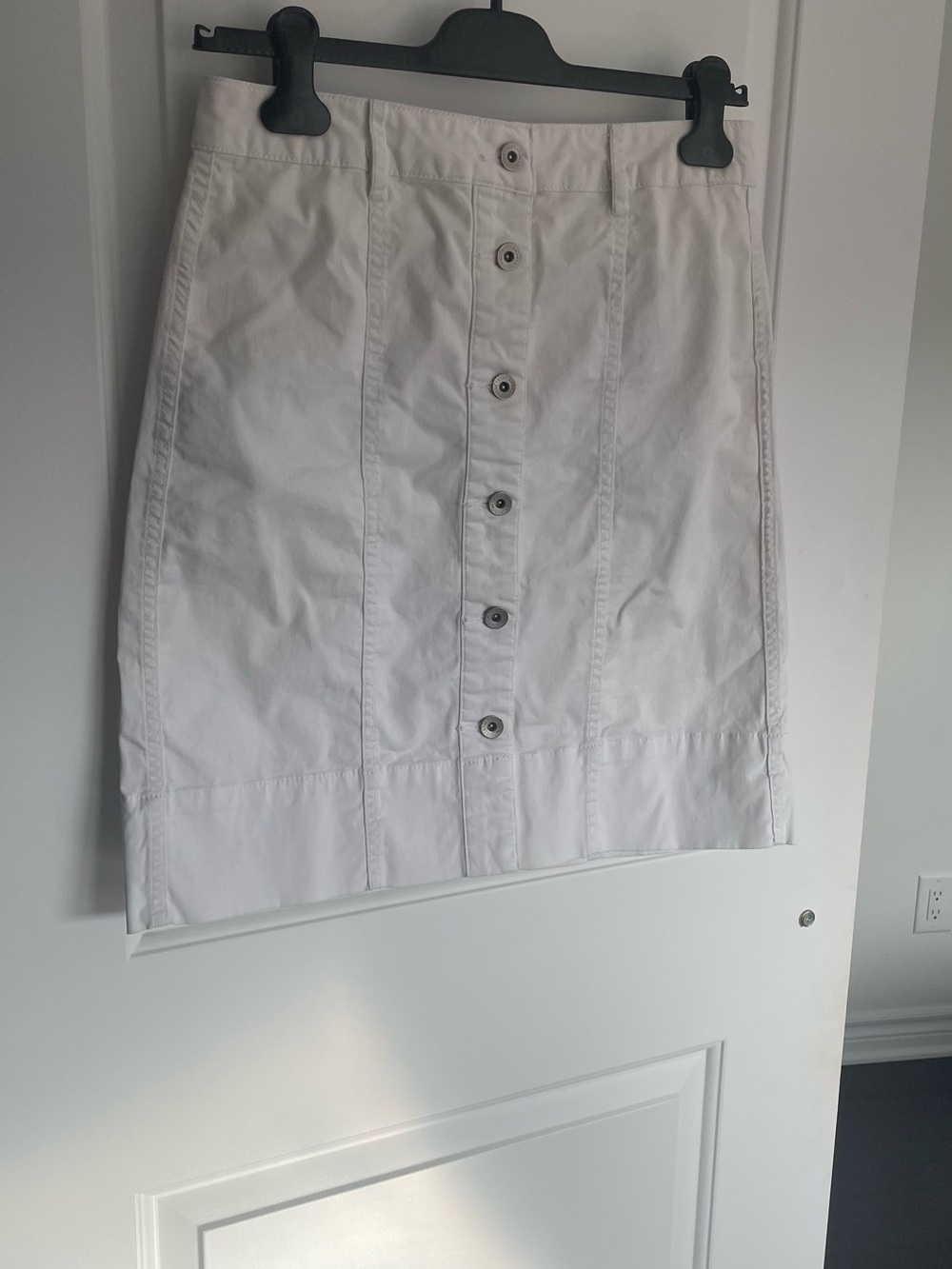 Tristan White Button-Front Mini Skirt